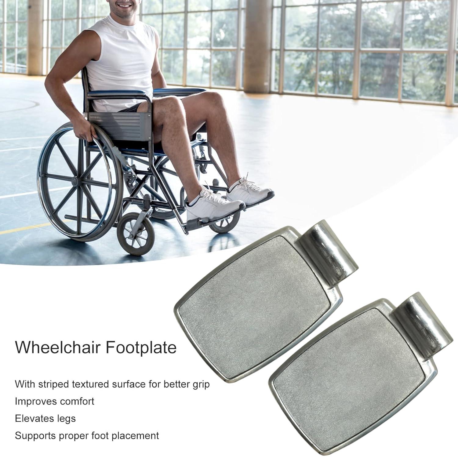 eOnekart eOnekart Premium Imported Universal Wheelchair Footrest - Replacement Adjustable Aluminium Footplate | Easy Install Enhance Comfort & Mobility Support (Pack of 2)