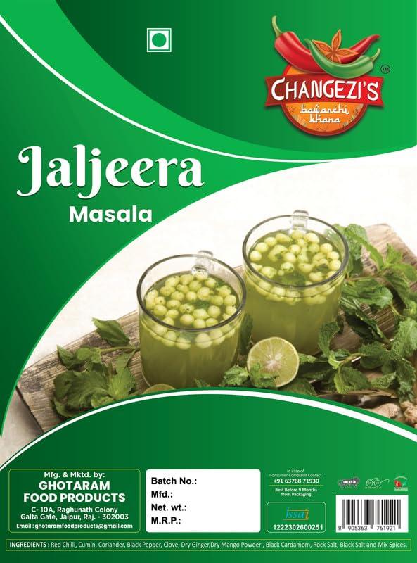 CHANGEZI\'S bawarchi khana Changezi\'s Mathura JALJEERA MASALA/Jal JIRA Masala | Jaljira Masala Powder/Jaljeera Masala Powder/Blended Spice Mix/Summer Drink Masala/Hygienically Packed Jaljira Powder-240Gx4Pk