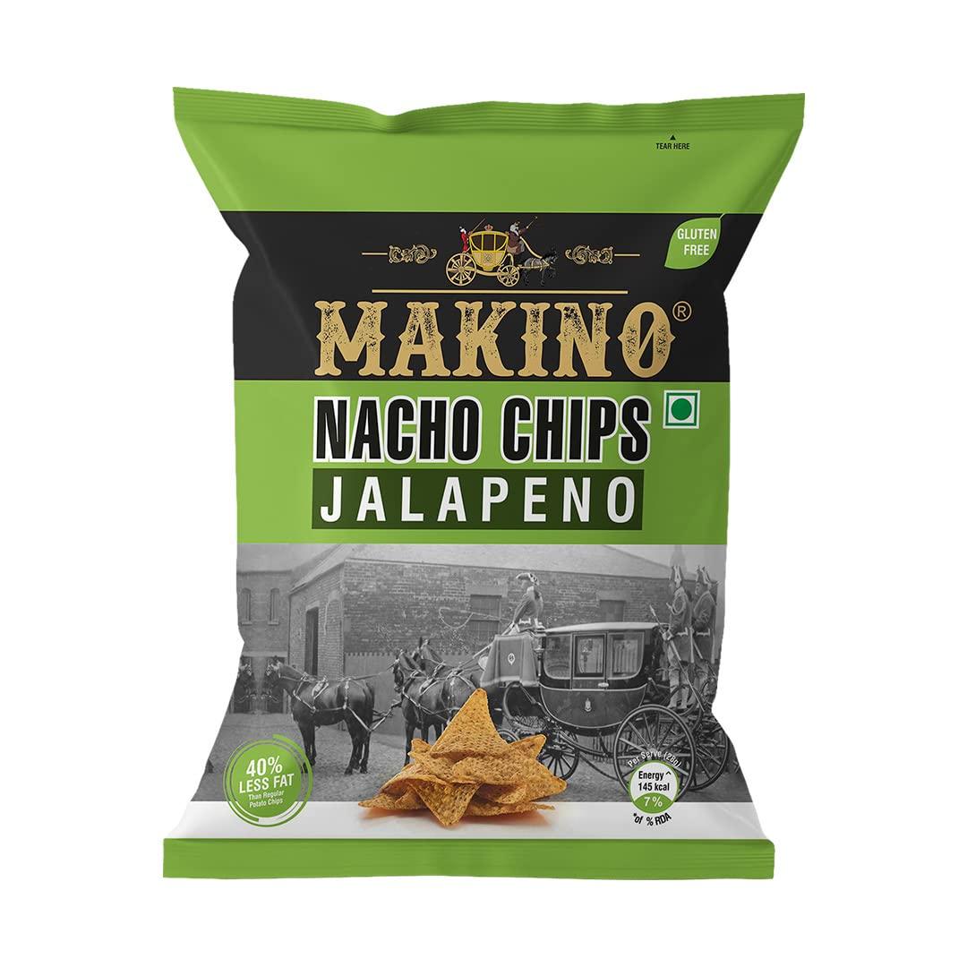 Makino Makino - Nacho Chips Roasted Masala, Peri Peri, Cheese, Jalapeno, Sweet Chilli, Salsa Flavour of 60 Gram | Tortilla | Healthy | Tasty Savoury Snack | Delicious Nacho Chips | Low Calorie - Pack of 6