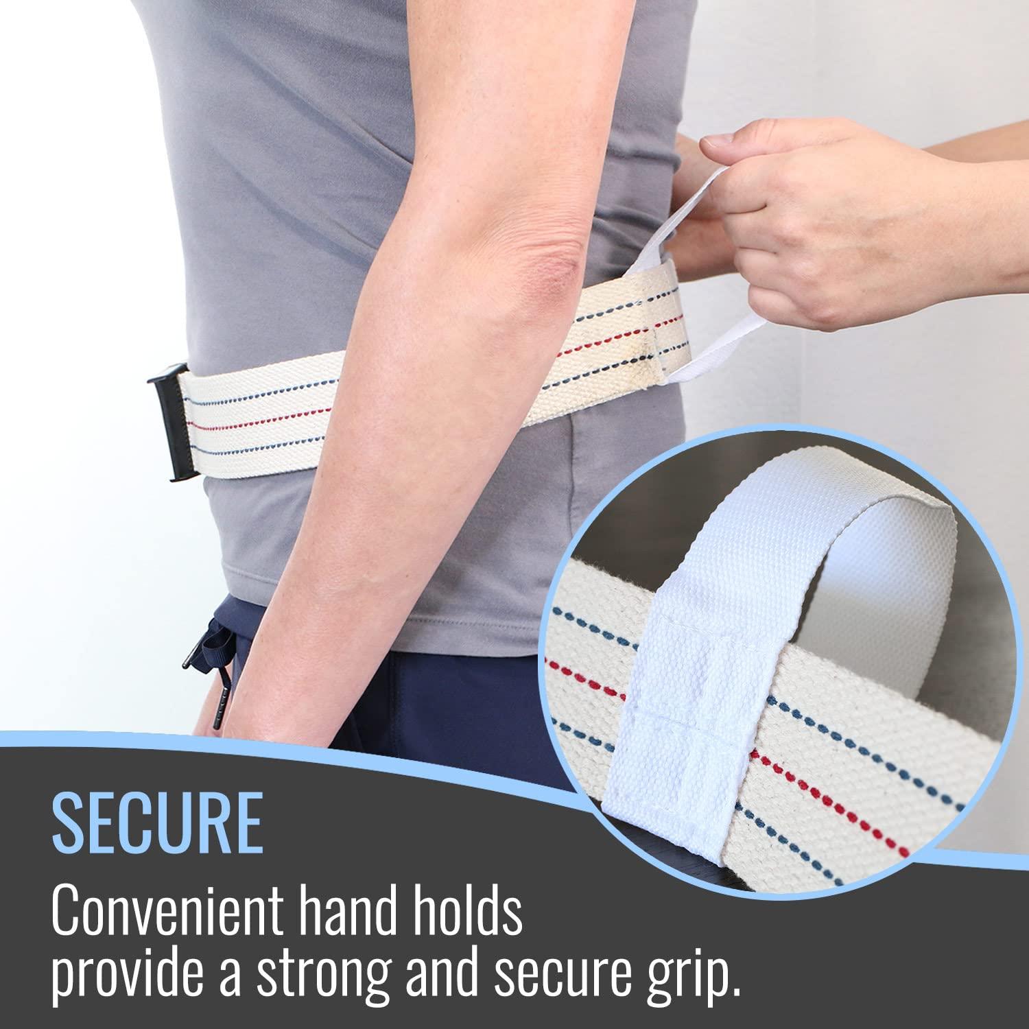 DMI DMI Cotton Physical Therapy Gait Belt Transfer Belt with Handles, Quick Release, 65 Inches