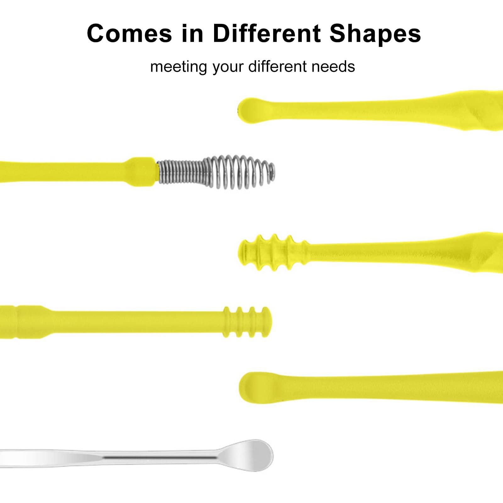 POOWE Ear Wax Removal Tools with Light & Storage Case Portable Ear Spoon Earpick Cleaning Kit for Kids & Adults Ear Care Set(Black)-POOWE