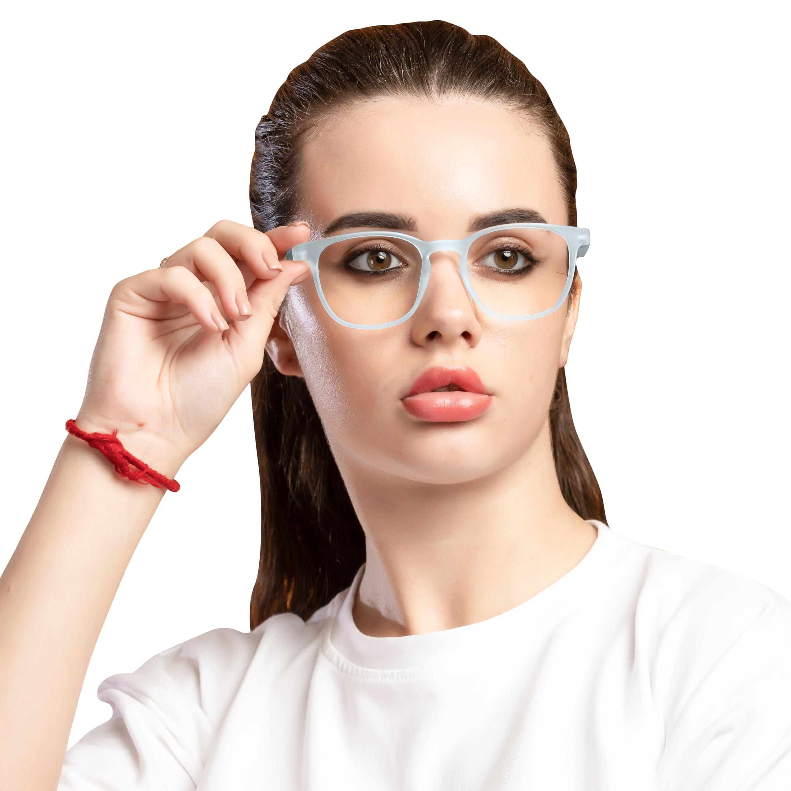 SPECX SIGHT SPECX SIGHT BLU zero power computer glasses | Anti Glare, Lightweight & Blocks Harmful Rays | UV Protection Specs For Men & Women (SKY BLUE)