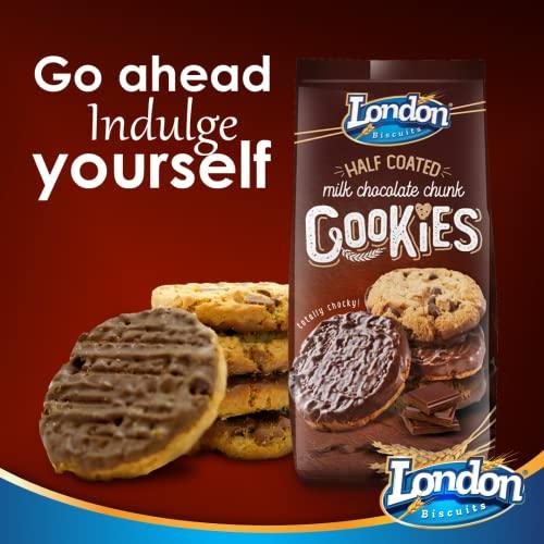 London Biscuits London Biscuits Half Coated Milk Chocolate Chunk Cookies, 5.2 oz / 160 g