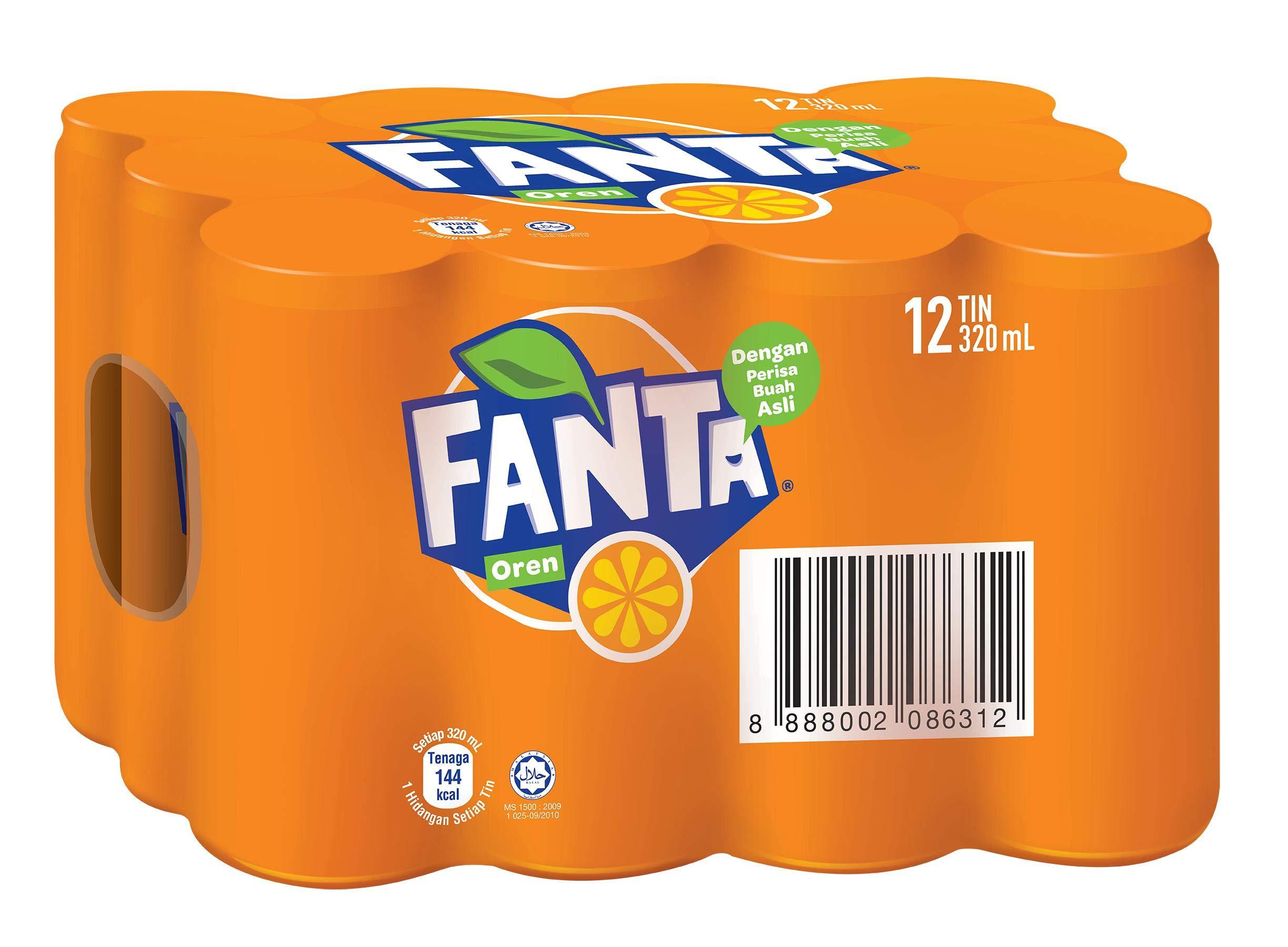 Fant Fant ChefsNeed Fantaa Orange Flavour 320ml , Pack of 12 Cans (Imported Product)