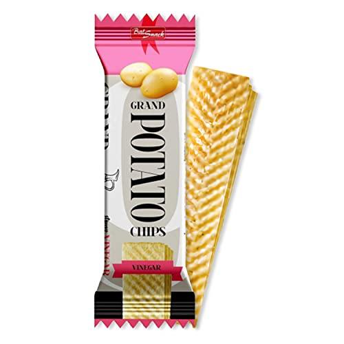 Bal Snack Bal Snack Grand Long Potato Chips | Crispy & Crunchy Snack Food for Movies, Games & More (Vinegar, Pack of 3, 60g Each)