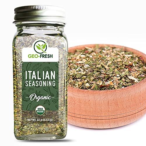 Geo-Fresh Geo-Fresh organic Italian Seasoning 15g (Italian Herbs) (Pack of 2) - Certified Organic, Classic blend of Organic Thyme, Parsley, Oregano, Basil. Best for Pizza, Pasta, and all Italian dishes