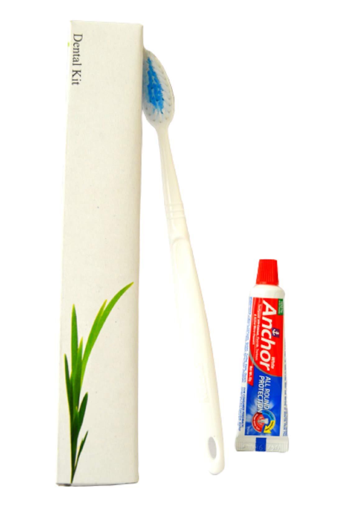 Sevenhills Toiletries Sevenhills Toiletries 100 Sets Hotel Accessories,Hotel Kit,Guest Room Amenities,Marriage Guest Toiletry Kit Hospital Kit Dental Kit (1 Toothbrush & 1 Toothpaste 8g) (Pack of 100 Sets)