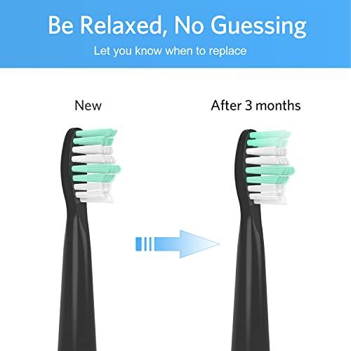 Senyum Senyum Electric Toothbrush Replacement Heads Compatible with Fairywill Toothbrush, 10 Pack Black