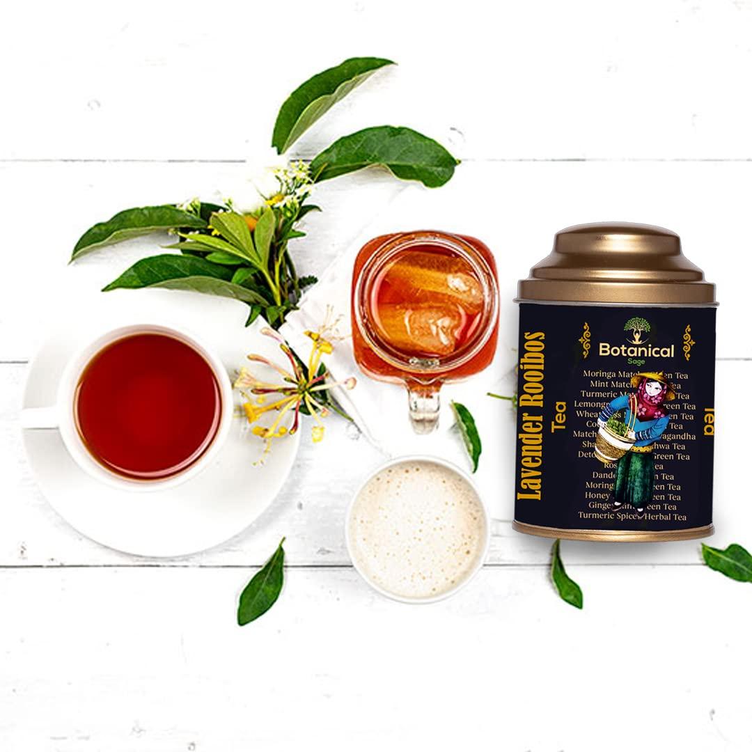 Botanical Sage Botanical Sage- Lavender Rooibos Tea 100g With free Tea Infuser | South African Rooibos with French lavender, Rose Petals & Rose hips | Selected | Betters sleep | Luxury Tea