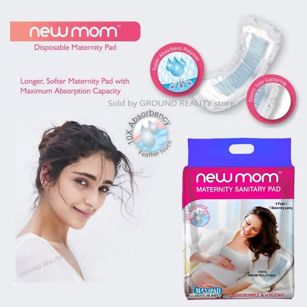 LADY HAWK LADY HAWK (Pregnancy Kit - Set of 15) 13 New Mom Maternity Pads Maxi (850ml) + 2 Pad Fixator Panty for Women. Long Lasting Protection. Premium New Mom Maternity Pads and Pad Fixator