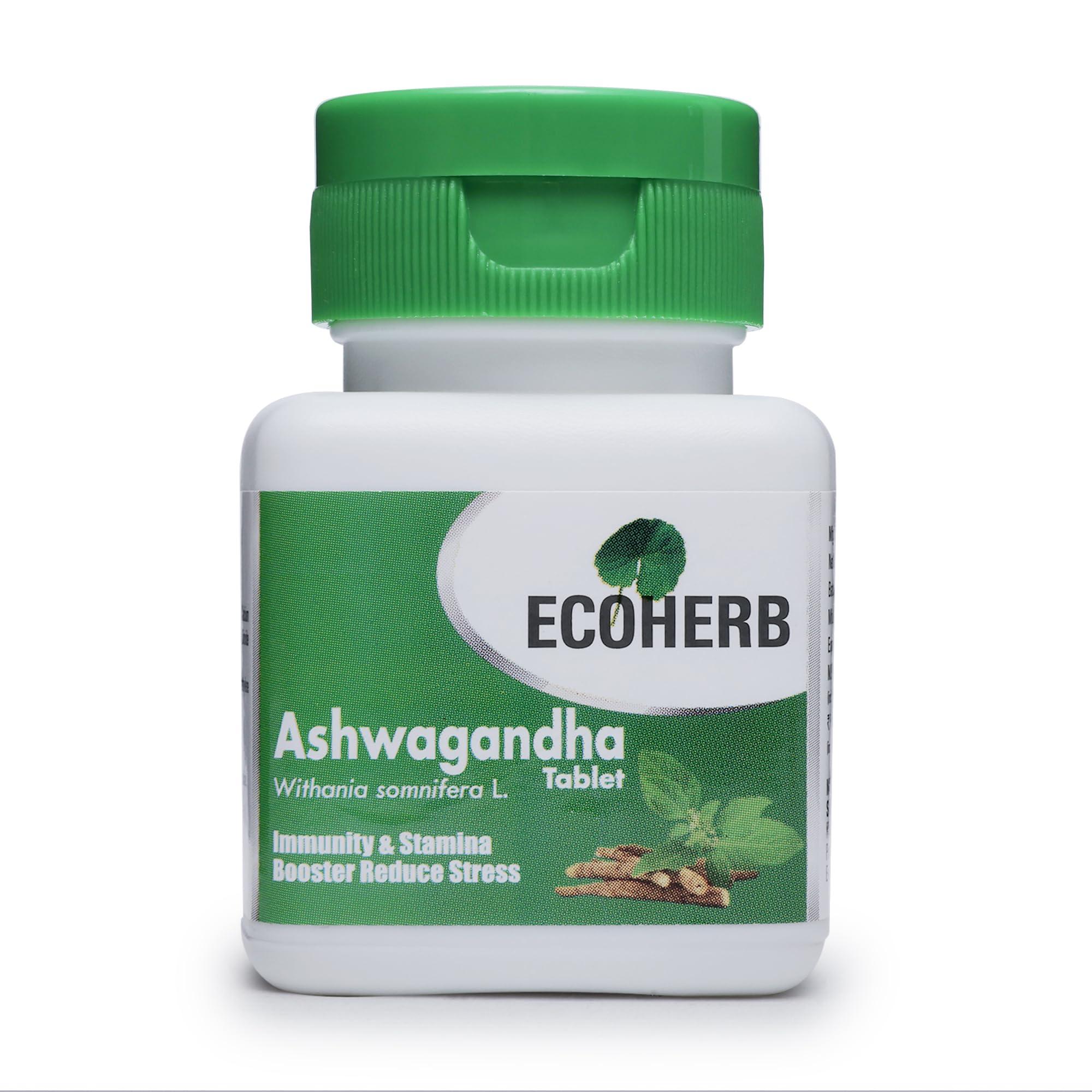 ECOHERB ECOHERB Ashwagandha Tablets I Immunity booster I Antioxidant I Rejuvenate mind & body | 60Tablets