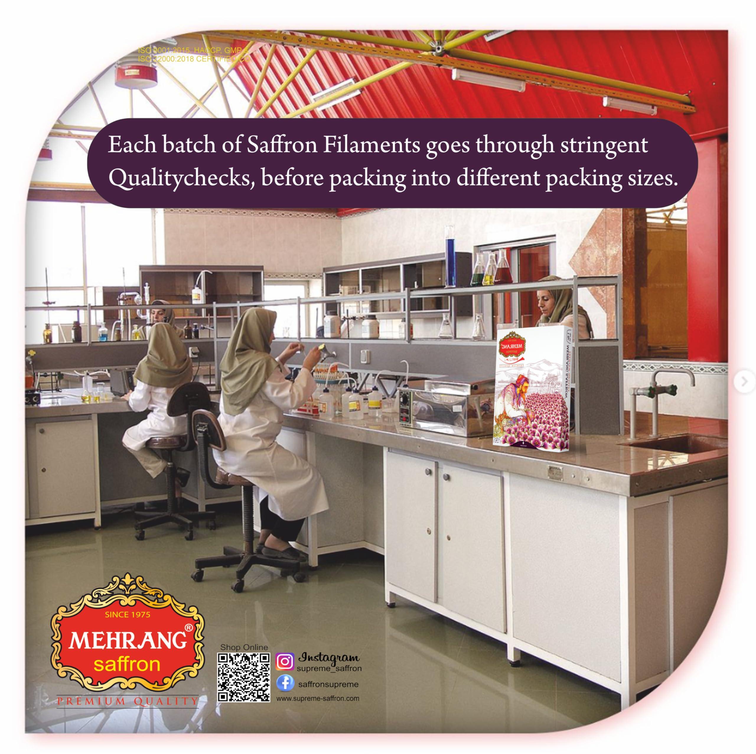 Mehrang Mehrang Saffron Original Kashmiri 1 Gram | Kashmir Kesar | Keshar | A+++ Grade Luxury Quality | Grown in Saffron Farms of Pampore | ISO 9001:2015, 22000-2018, HACCP, GMP Certified | Pack of 1