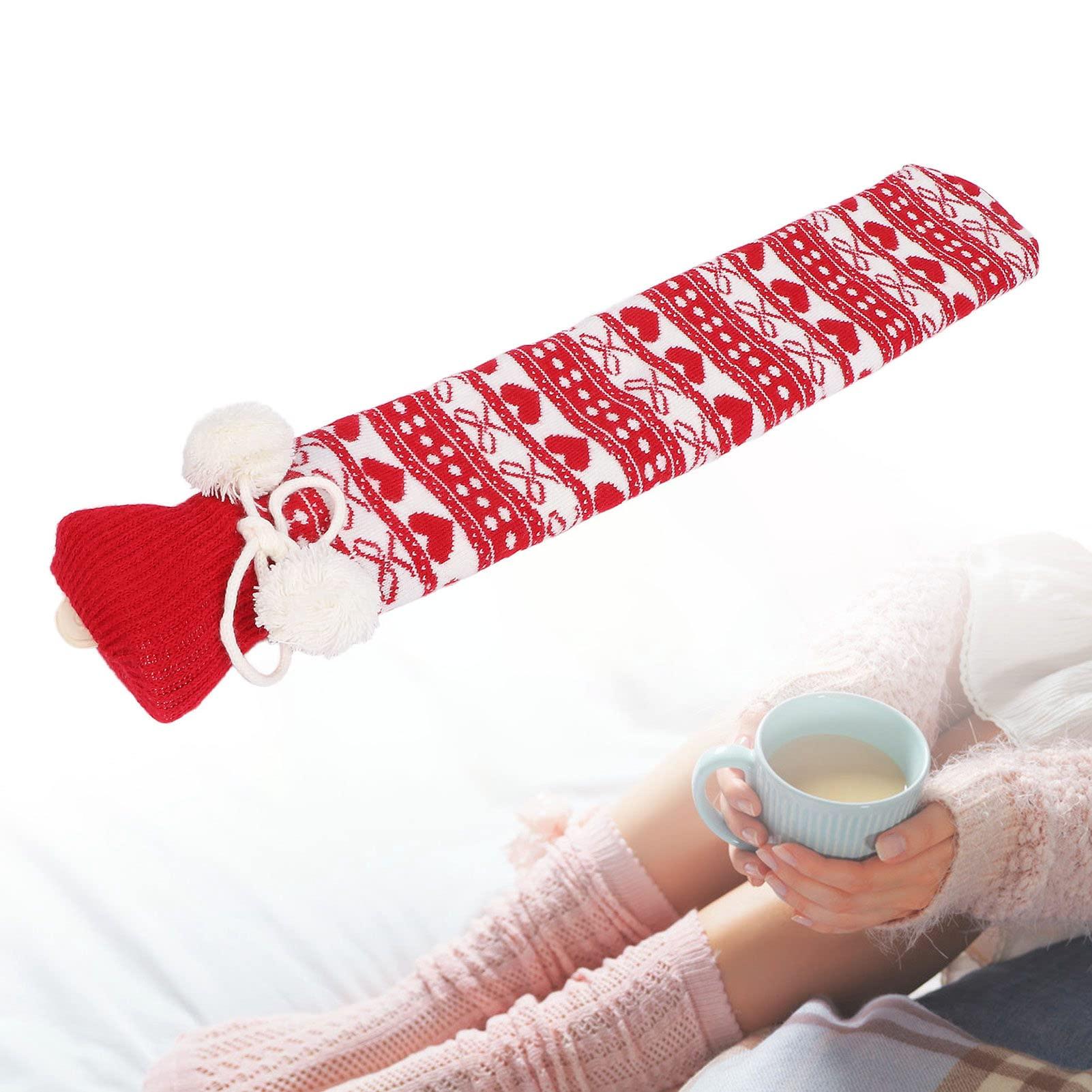 Meiyya Hot Water Bottle, Safe 1L Foldable Portable Soft Flexible Hot Water Bag with Knitted Cover for Neck Waist for Abdomen for Men Women(Butterfly)