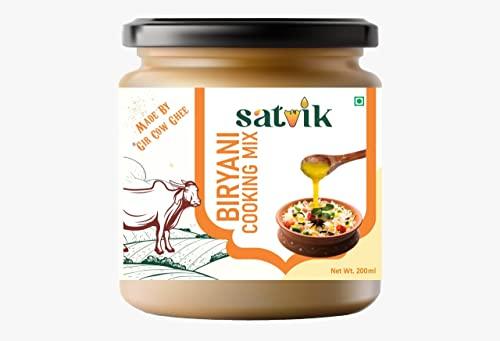 SATVIK PURE GHEE Satvik Biryani Cooking Mix Ghee| Made by Gir Cow Ghee with 100% Natural Ingredients (200ml) | Innovated For The First Time In The World