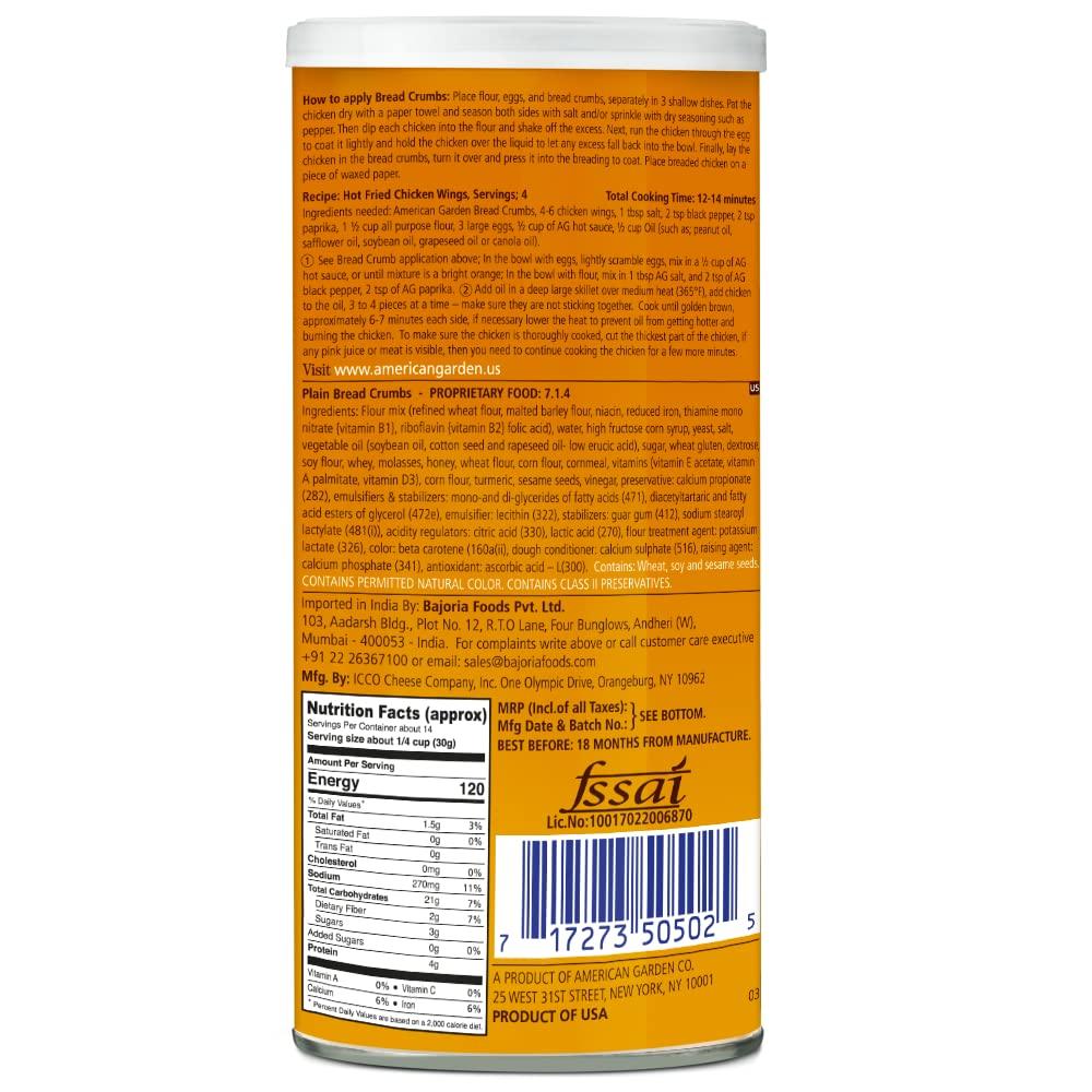 American Garden American Garden Bread Crumbs Plain, 425 g