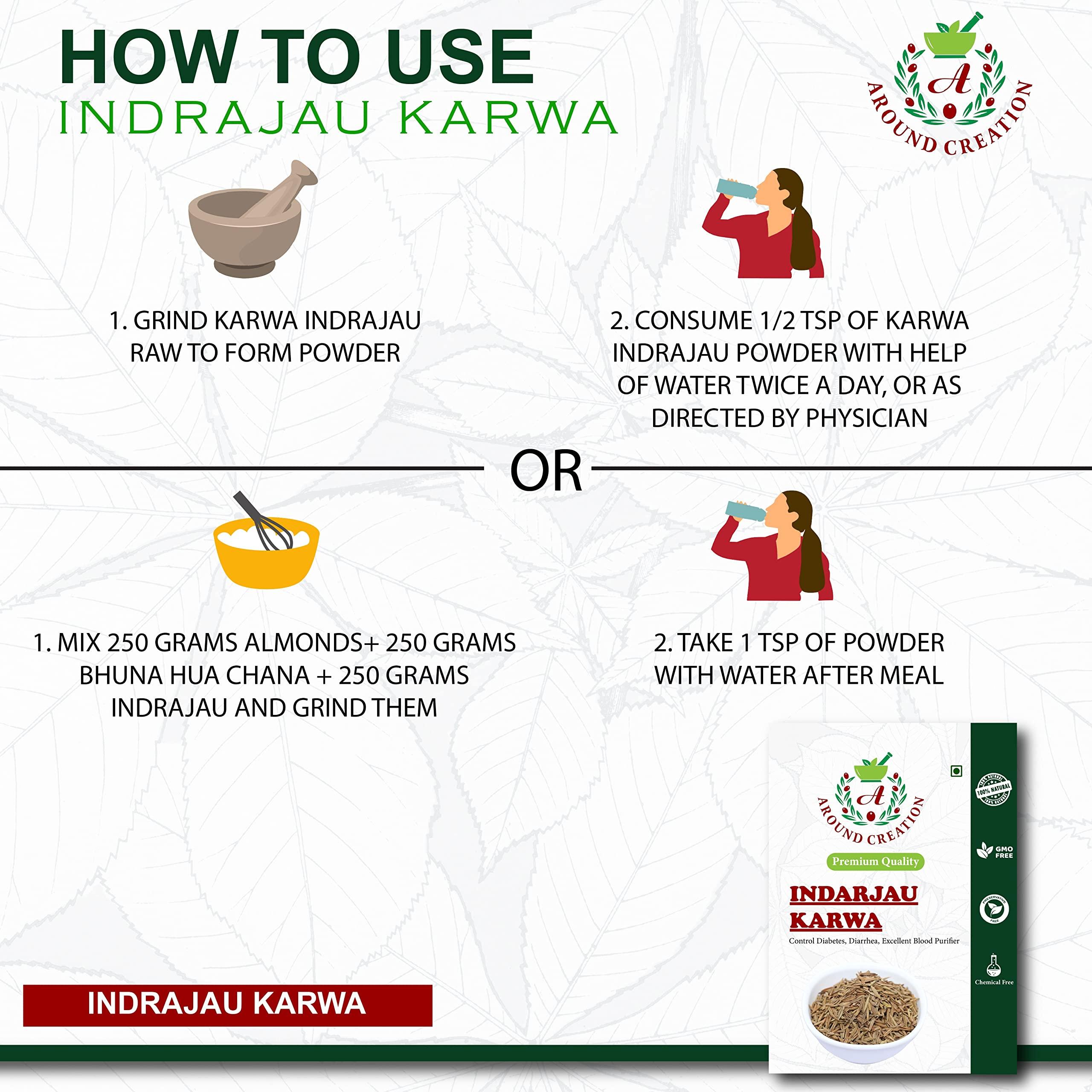 Around Karva Indrajau | Kutaja | Inderjo Kadwa | Holarrhena Pubescens | Indrajav Seeds (500 gm)