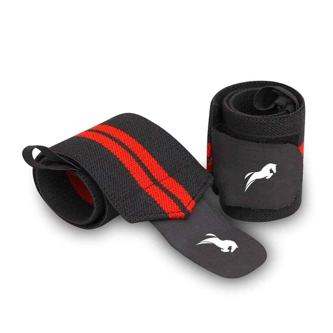 JUST RIDER JUST RIDER Wrist Support Band With Thumb Loops - Professional Grade Wrist Braces for Men & Women - Weight Lifting, Crossfit, Powerlifting, Strength,Training, Gymnastics, Bowling (Red)