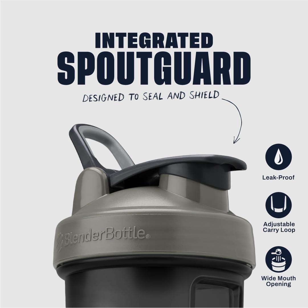 Blender Bottle BlenderBottle Classic V2 Shaker Bottle Perfect for Protein Shakes and Pre Workout, 28-Ounce, Grey/Black, Black Shadow