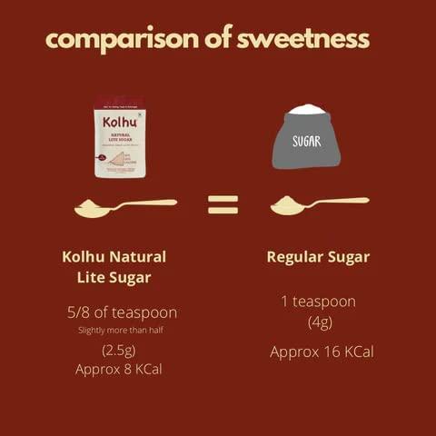 Kolhu Kolhu Natural Lite Sugar 750g (Khandsari Sugar + Stevia) (Pack of 3, 250g Each)