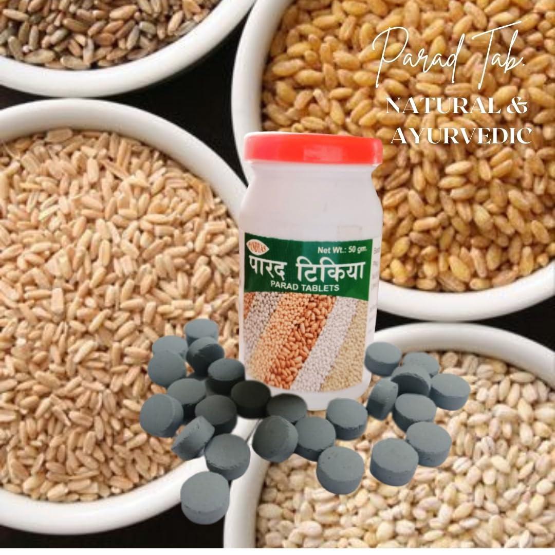 SURYAUDAY Para Tablet | Preserve Your Rice, Grains, Pulses, Rava, Besan, Maida Naturally with Para (Para/Mercury) Tablets (50 Gram Each) - Pack of 3 Bottle