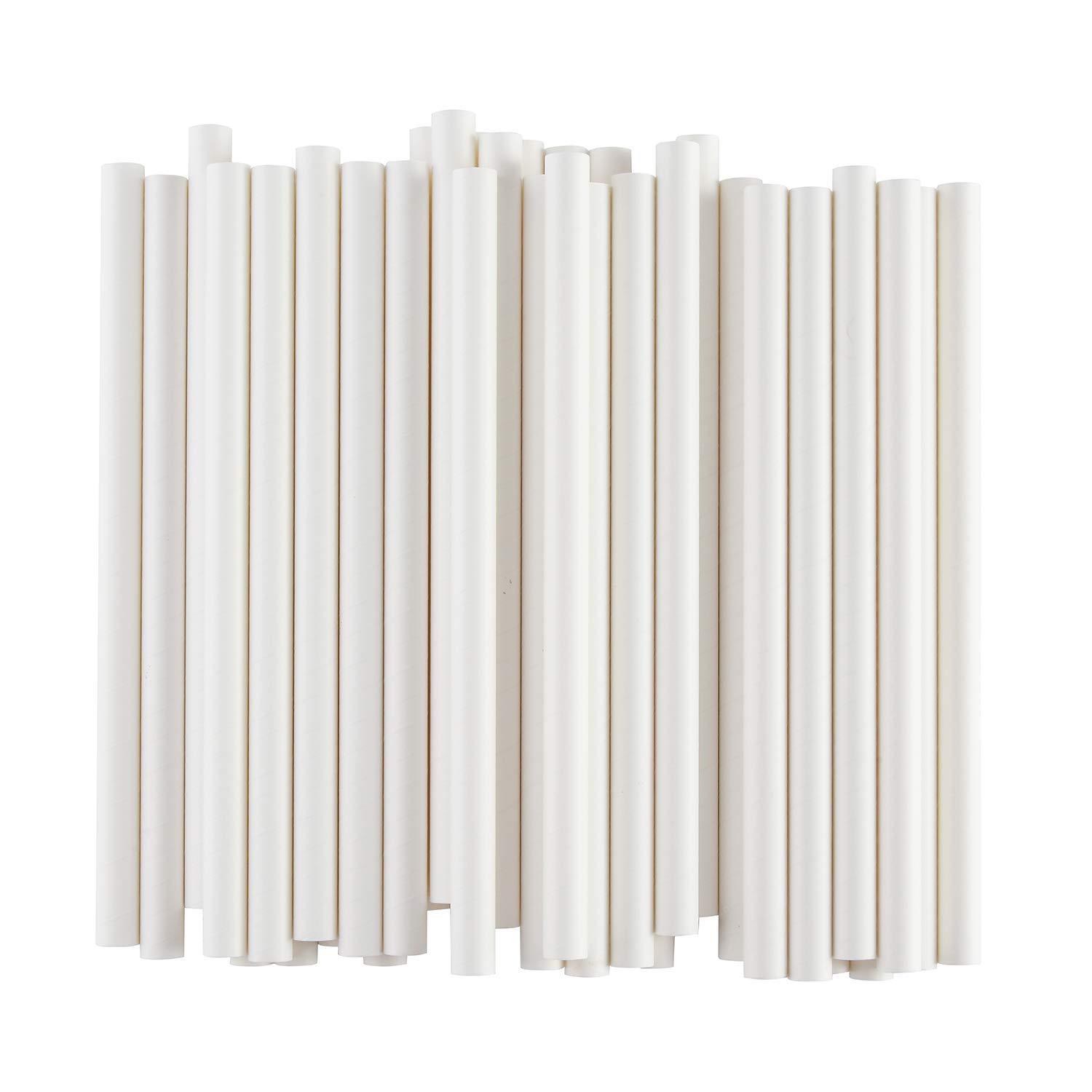 Food Theory Straw 12mm White Fat Straw for Bubble Tea (Pack of 40+10 Straw) - Eco-Friendly, Biodegradable, Sustainable & Disposable Boba Straws for Bubble Tea & Thick Shake