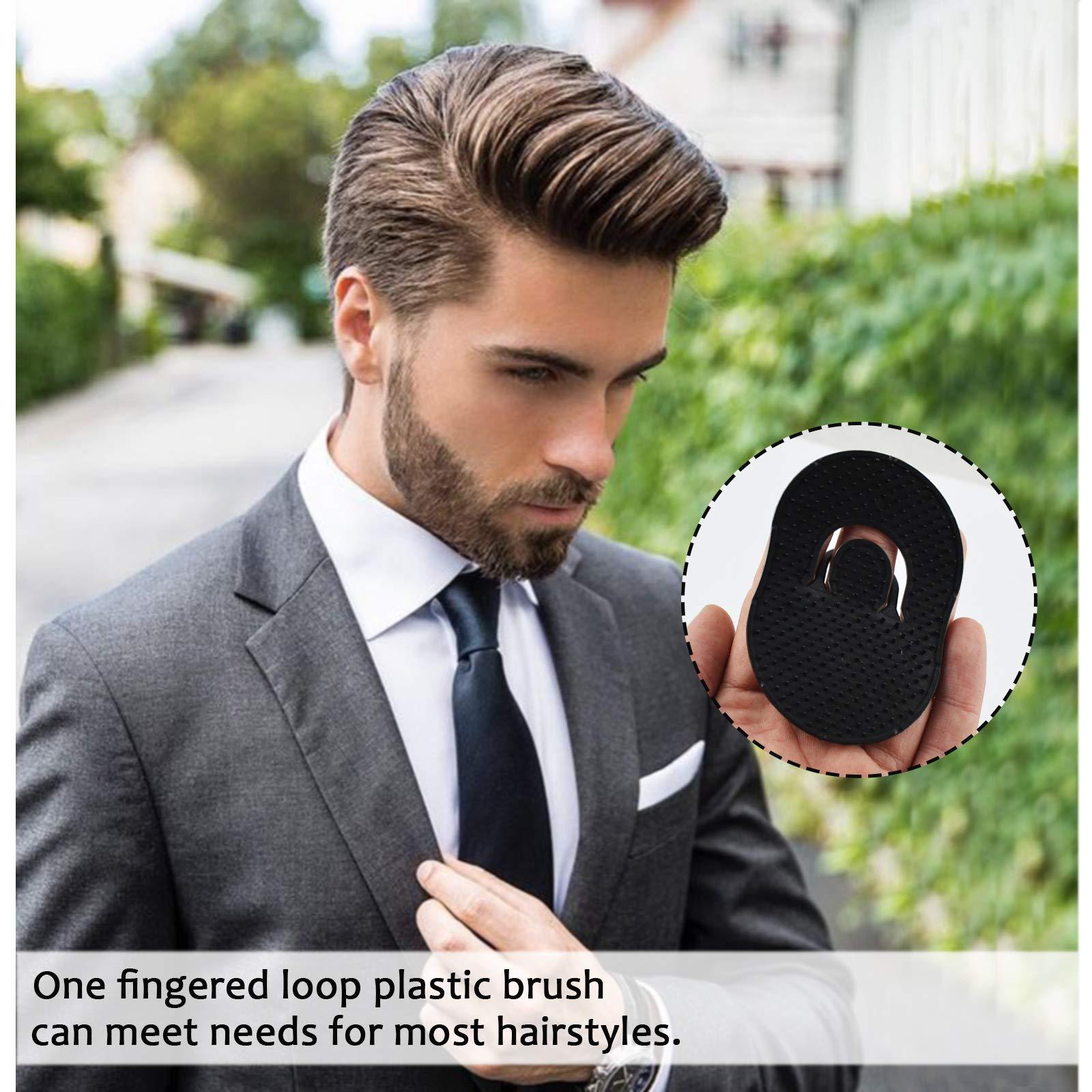 Vandorla 6 PCS Pocket Palm Combs, Portable Mens Hair Brush, Shampoo Combs Pocket Scalp Massager Brush, Soft Palm Brush for Men Short Hair, Black