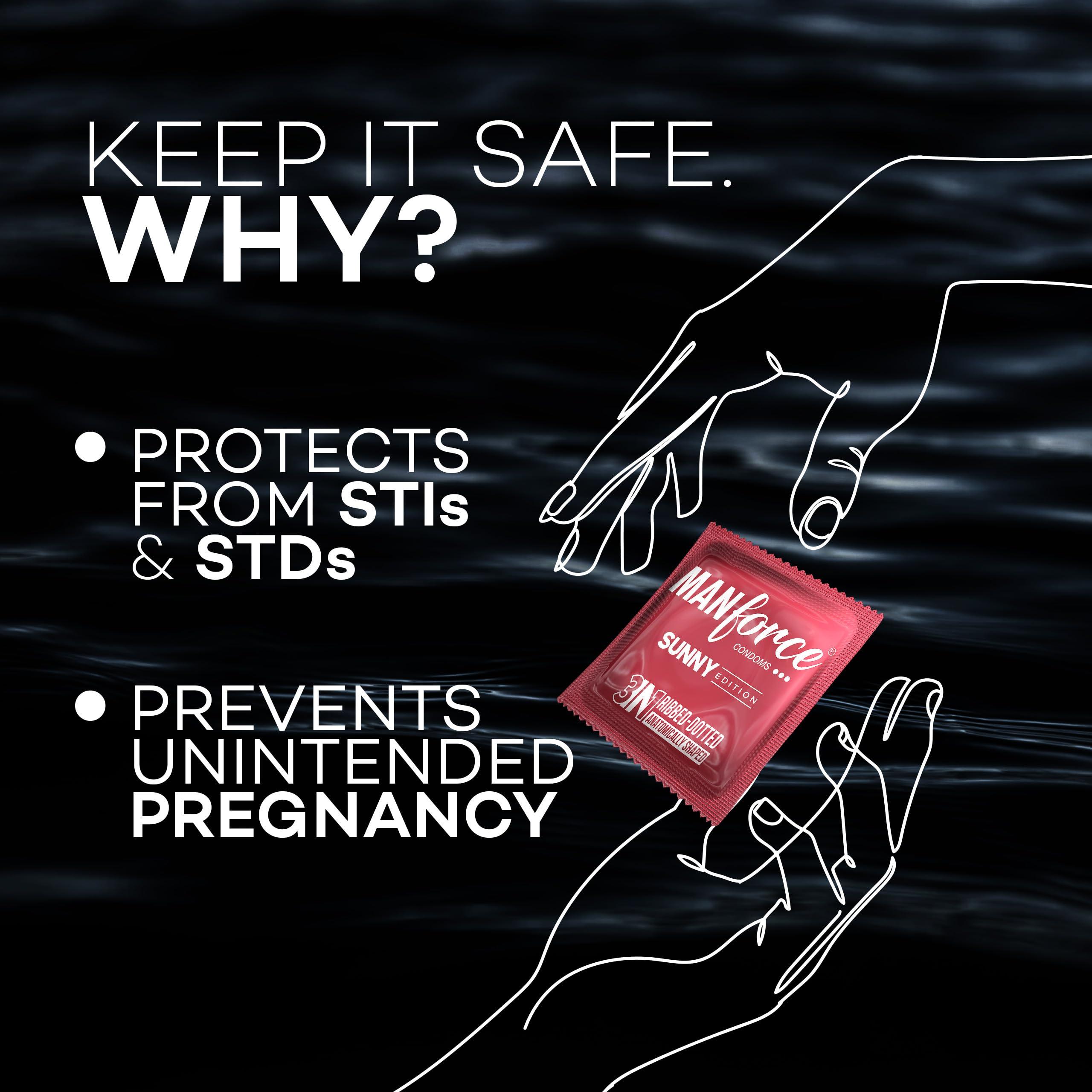 Manforce Manforce Sunny Edition Condoms | 40 Pcs | Ribbed, Dotted & Anatomically Shaped Condoms | For Enhanced Pleasure Of Both | Indias No. 1* Condom Brand For Safe Sex.