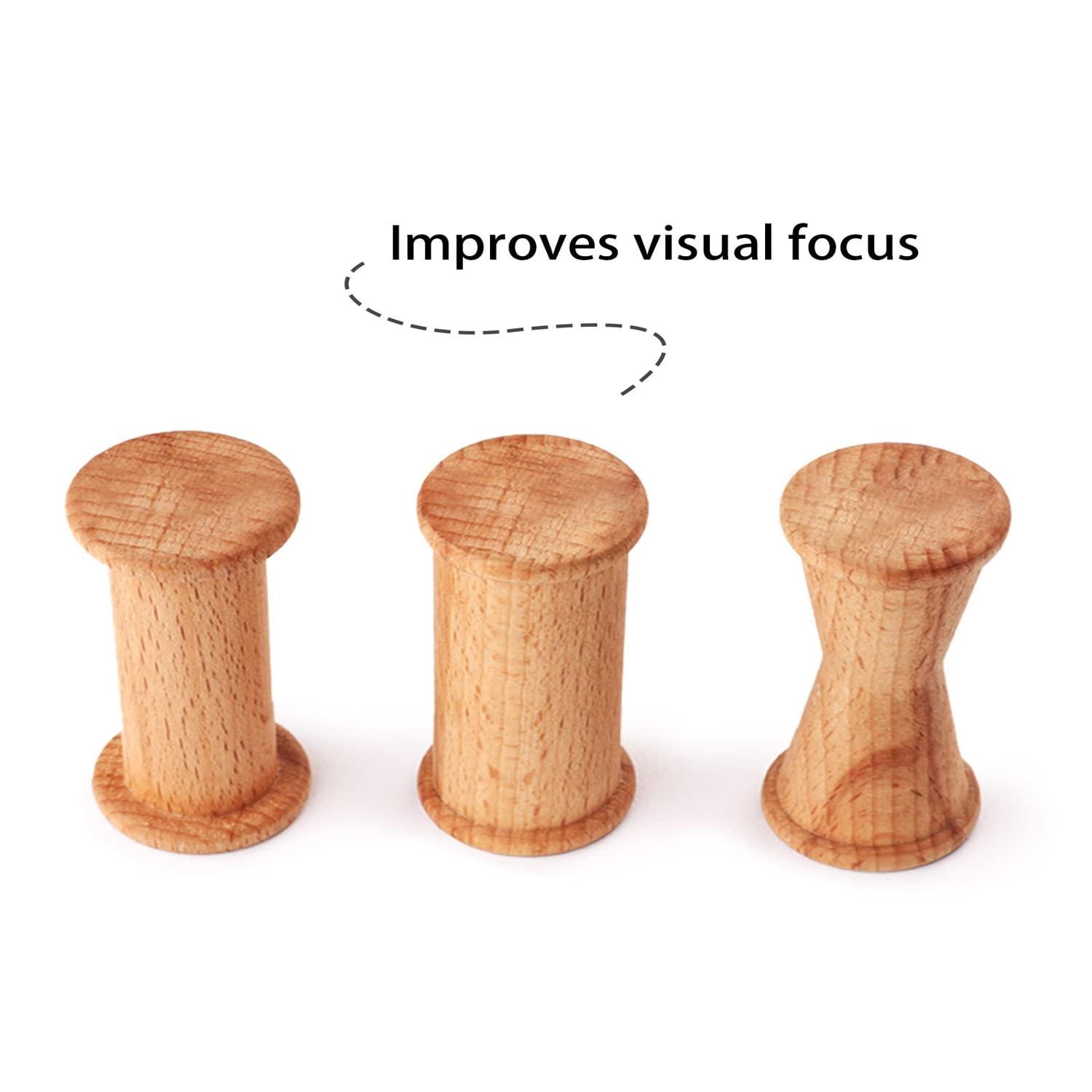 FIRSTCRY INTELLIBABY Intellibaby Premium Wooden Grasping Bars for Baby Girls/Boys | Learning Wooden Toy for Early Child Development | Pack of 3 | Non-Toxic | Best Birthday Gift for Babies | Brown | 5+ Months