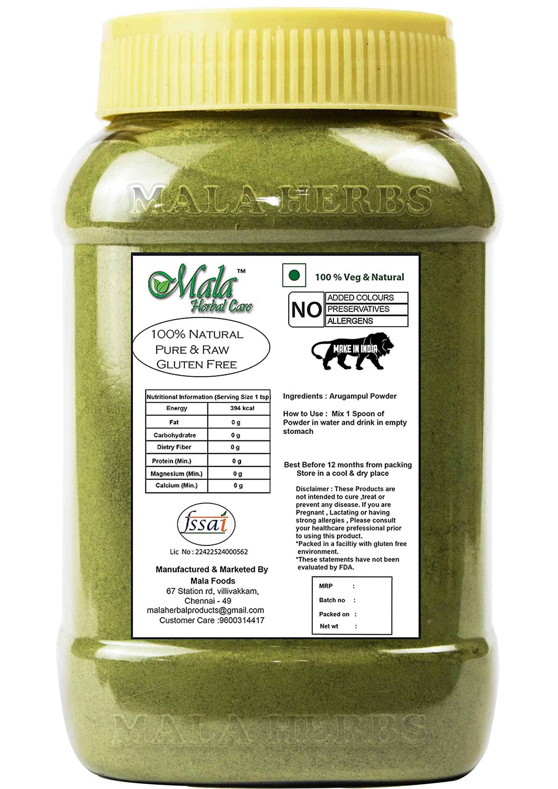 MALA FOODS MALA : Arugampul powder -250 gms | Bermuda powder | Cynodon dactylon powder | Doob Grass Powder - 250 G