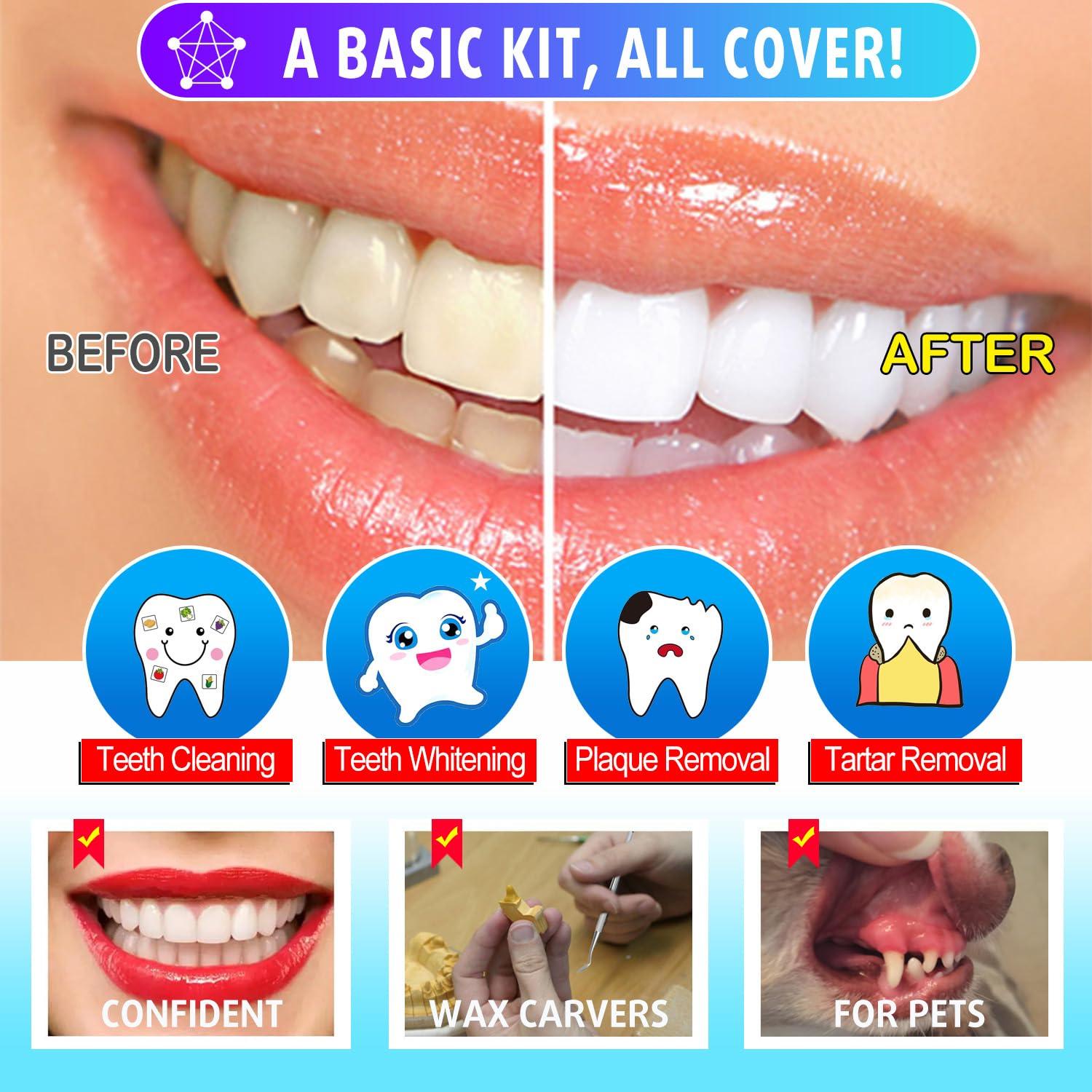 G.CATACC G.CATACC Dental Tools, Dental Pick Plaque Remover, Dental Scaler, Dental Floss, Teeth Cleaning Dental Hygiene Kit - 6 Pack (Silver)