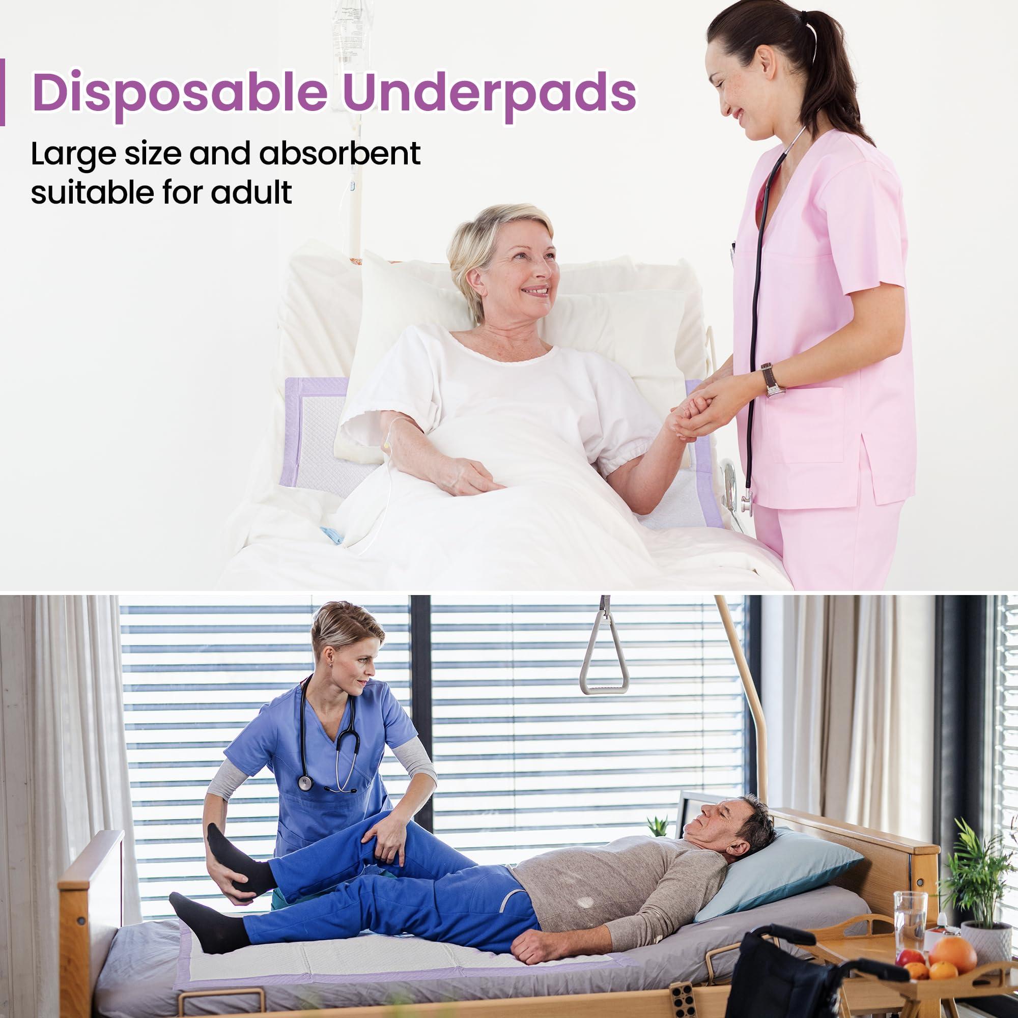 Buyockss Disposable Underpads Incontinence Bed Pads 24\"X36\" Disposable Chux Pads Ultra Absorbent Waterproof Furniture Protection
