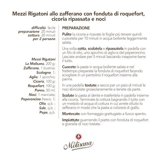 La Molisana La Molisana Mezzi Rigatoni N°32 Durum Wheat Semolina Pasta, 17.64 oz / 1.1 lbs / 500 g