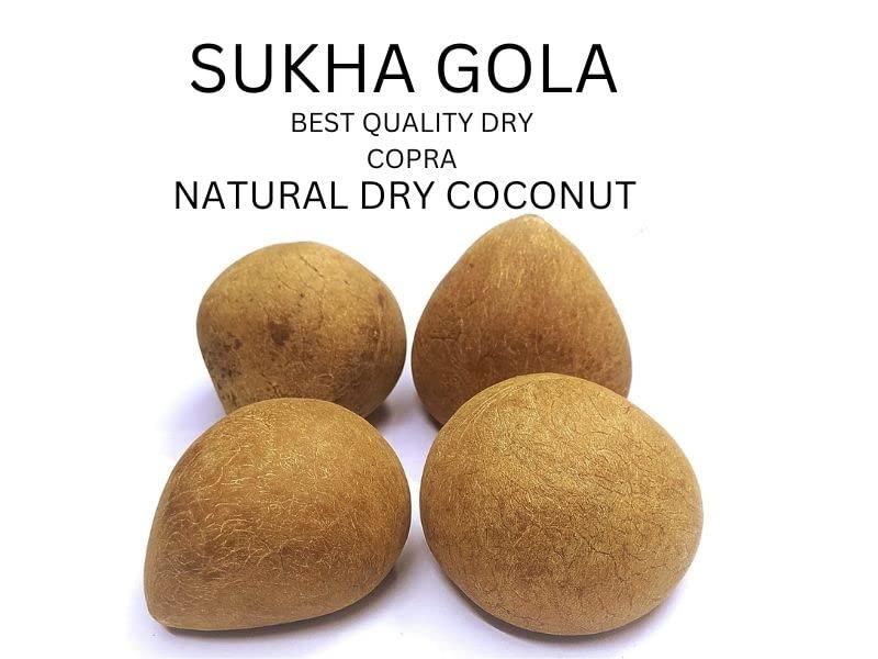 PRIYA ESTATE Natural Dry Coconut ( Natural Sun Dried Dry Copra Best USE for Making Sweets ,PUJA and Dessert ETC ) SUKHA Gola
