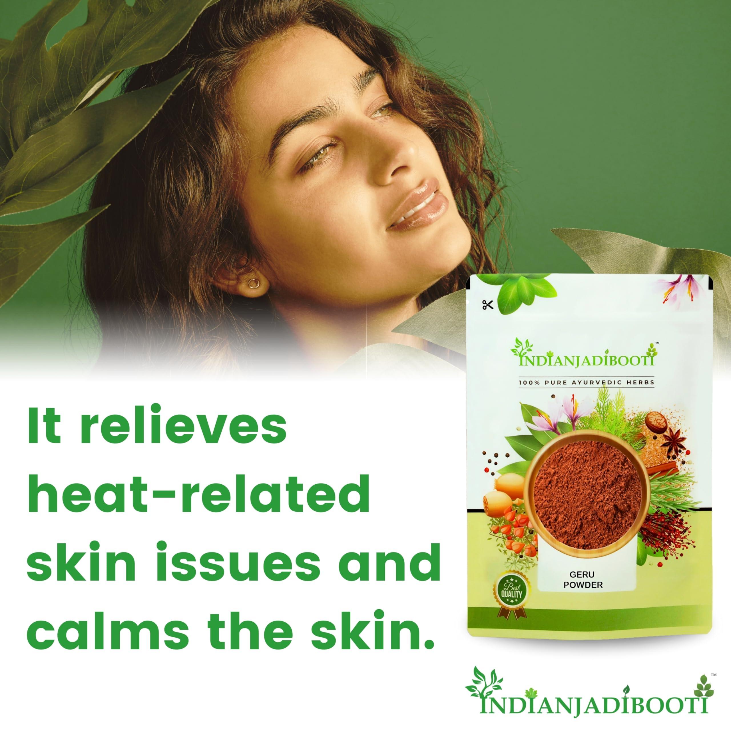 IndianJadiBooti IndianJadiBooti Geru Powder - Red Ochre Powder, 100 Grams