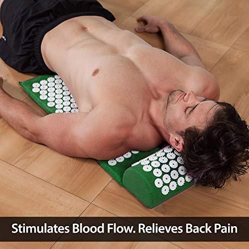 SHOPECOM SHOPECOM Back and Neck Pain Relief Acupressure Mat and Pillow Set, Chronic Back Pain Treatment - Relieves Your Stress of Lower Upper Back and Sciatic Pain (multicolor)