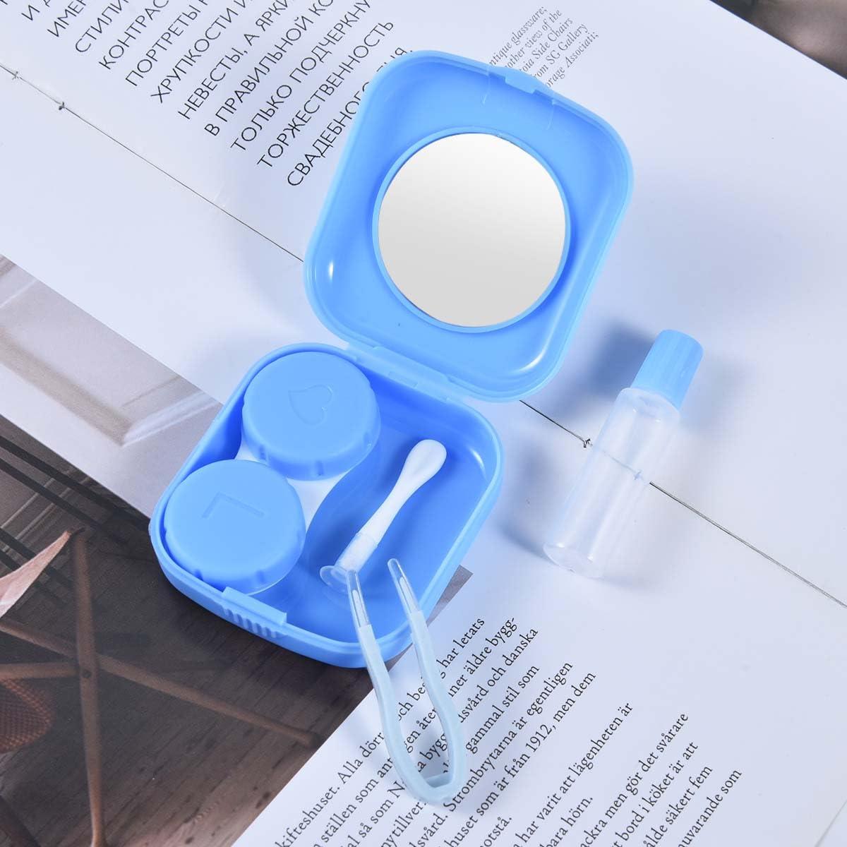 KISEER KISEER 6 Pack Colorful Contact Lens Case Travel Kit Contact Box Holder Soak Storage Container with Mirror Bottle Tweezers Stick Remover Tool