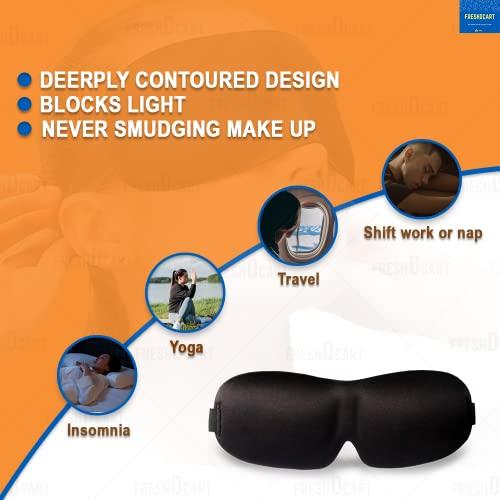 FreshDcart FreshDcart Polyester Super Soft Meditation Mask Black Eye Vision & Smooth Travel Band For Sleep Eye In Day/Night For Men Women Boys Girls (Fdc-Black)