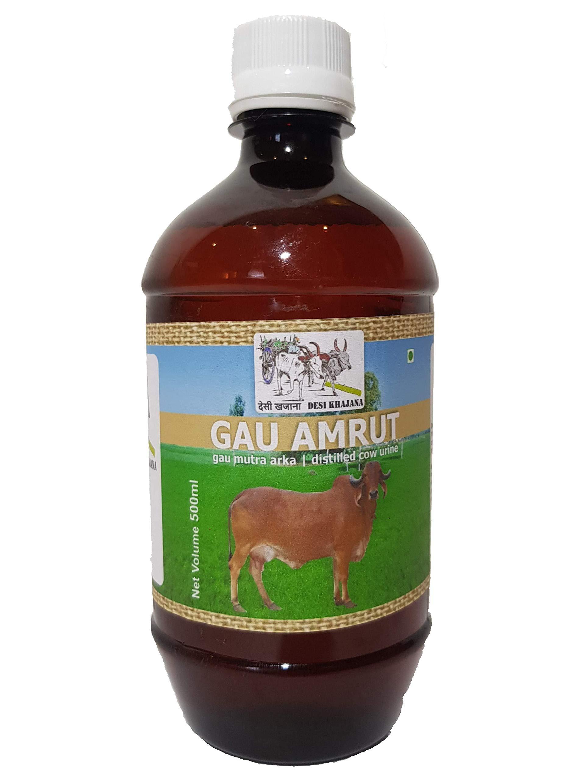 TGV TGV DESI KHAJANA Gau Amrut 500ml (Pack of 3), Gau Mutra Arka, Distilled Cow Urine | Gir Cow or Desi Cow