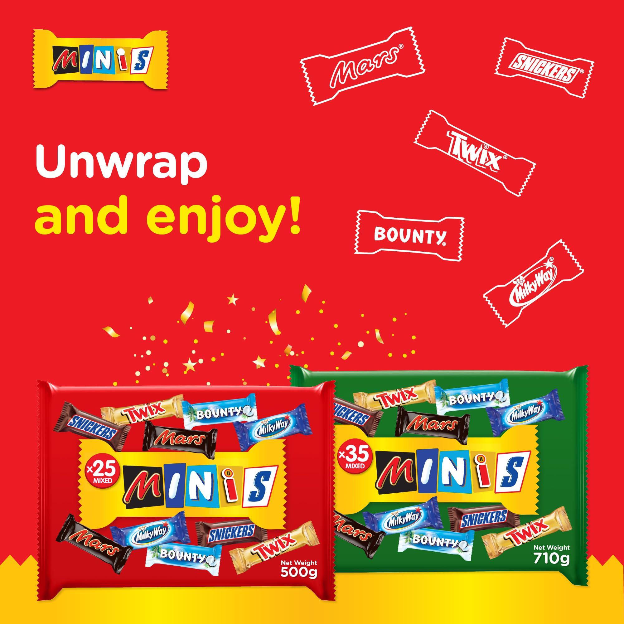 Mars Mars Minis Assorted Chocolate Bar Pouch, 500g, Orange & White