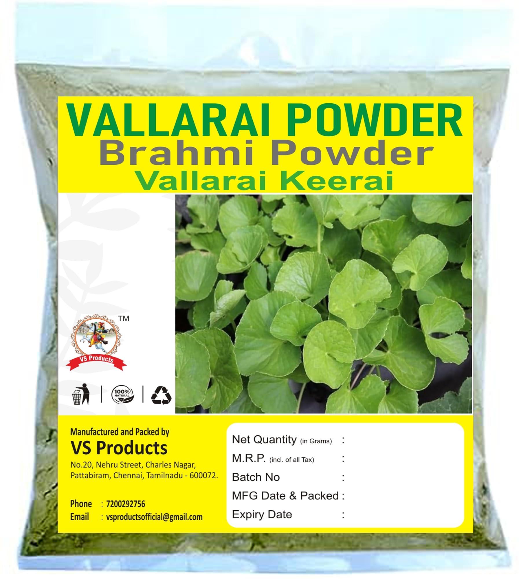 VS Products VS Products Vallarai Powder, 700g, Centella Asiatica, Gotu Kola Powder, Pennywort, Brahmi Booti, Saraswati, Vallarai keerai Powder, (pack of 7 x 100g)