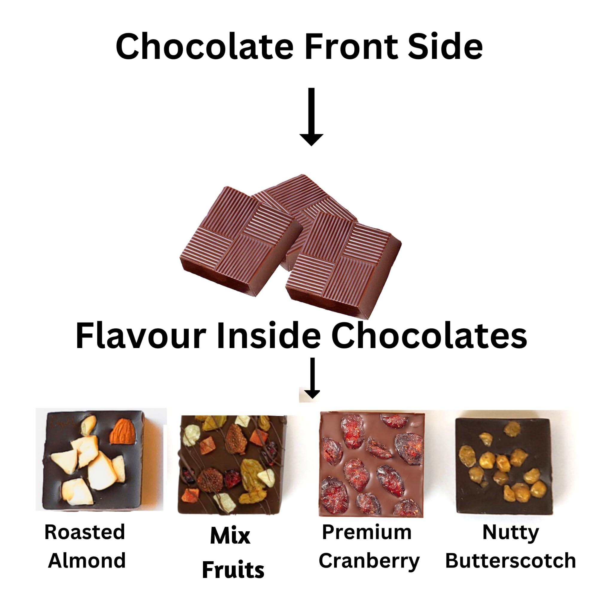 Expelite Customised Eid Mubarak Dry Fruits Chocolate gift 12 pieces - Gift for Friends Family