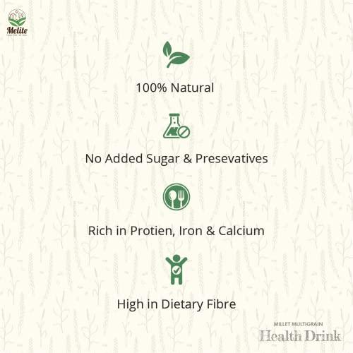 Melite Melite - A Millet Based Multigrain Health Drink containing 30 Natural Sprouted and Roasted Ingredients