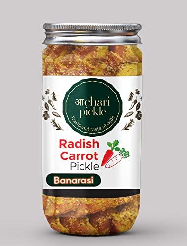 Achari Pickles Banarasi Carrot Radish Pickle, Home Made, Gajar Mooli ka Achar 400 GM I Taste Bhi Health Bhi I Homemade & Organic Pickle