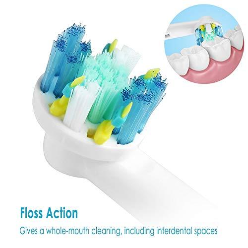 GRANDIOSI Replacement Brush Heads Compatible With Oral-B-Braun Floss Action - Pack of 4 Generic Electric Toothbrush Replacement Heads