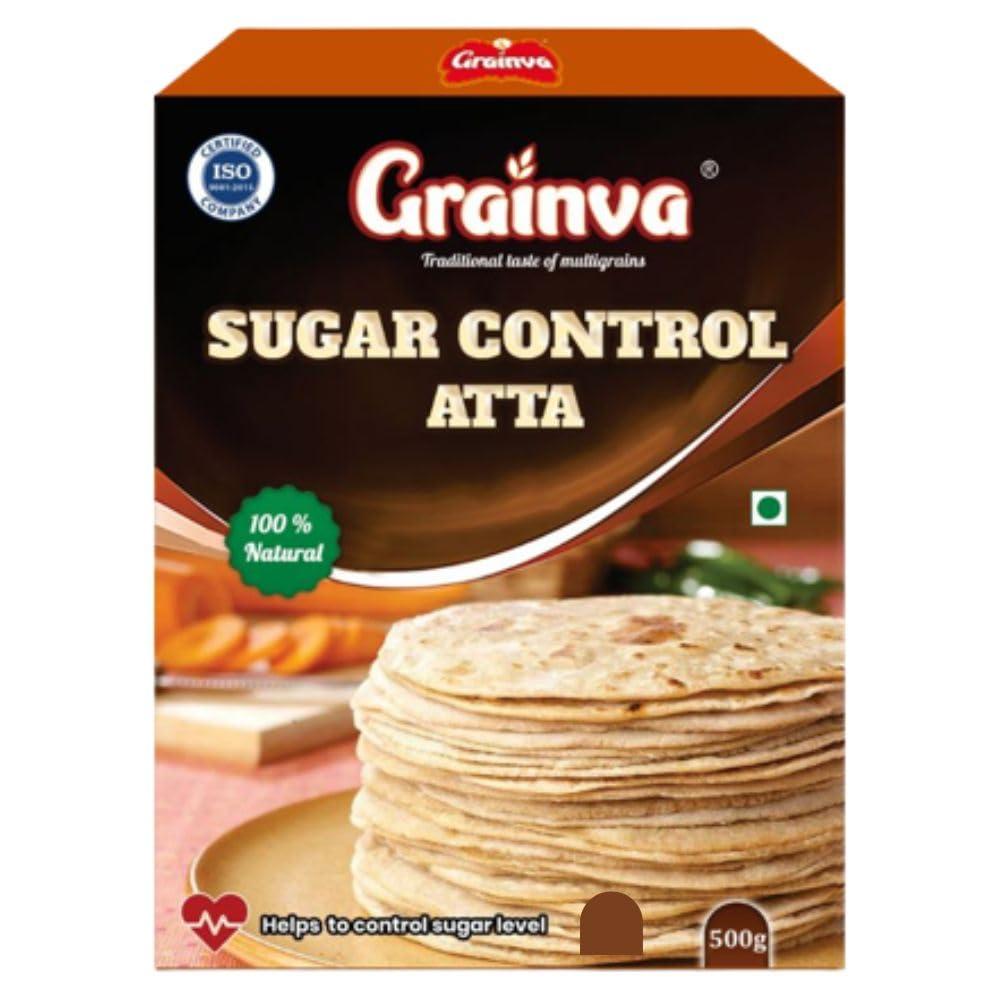 Grainva Grainva Sugar Free Attar or Flour 500gm Pack of 2 | Clinically certified Low GI| Helps Control Blood Sugar Levels Naturally | High Fiber | Diabetic Friendly | Multi Millet Mix | Multigrain Atta