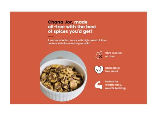 GHOTARAM GFP Oil-Free Protein Rich Low Fat Black Chana JOR Garam Namkeen Snacks for Diet Gluten Free Chana JHOR Garam|Healthy Baked Roasted Namkeen Snack|Farsan Snacks Namkeen-850g*5Pack