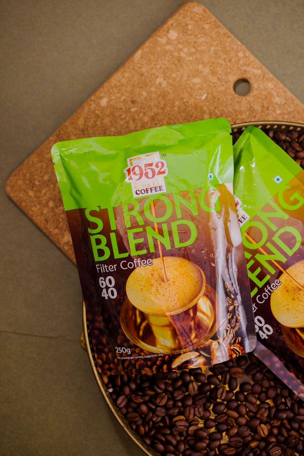 1952 1952 Coffee Combo Of Golden Blend Filter Coffee With Strong Blend Filter Coffee, Blend of Handpicked Chigmagalur Coffee with Slow-Roasted Perfectly Grounded Chicory, 250g X 2