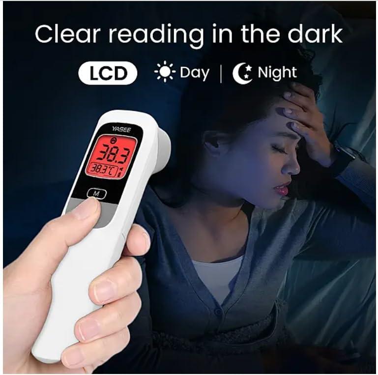 MCP YASEE Forehead Non-Contact Infrared Thermometer for Kids, Adults, and Baby Support with Digital Instant Read, Fever, Alarm, Memory Function, and Large LED Display (JA-11A)
