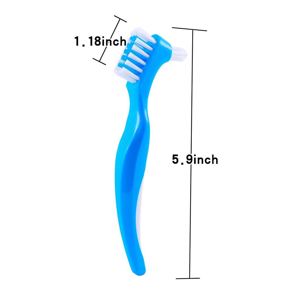 Lit-Pack Denture Clean Toothbrush for Denture Care Tool w/Multi Layered Hard Bristles Dual Hard Bristle for False Teeth Superb Total Cleaning