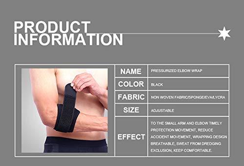 FAVIO FAVIO Tennis Elbow Support with Pressure Point -for Elbow Pain due to Sports, Computer, Gym, Strain, Tear- Black Universal Size